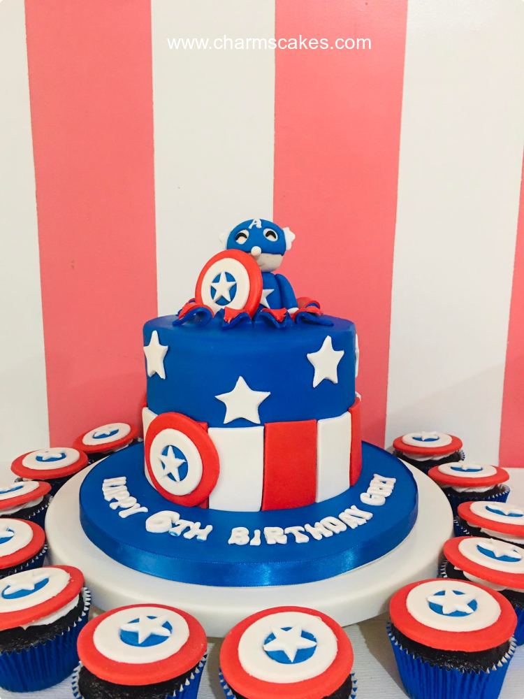 Grey's Capt. America Custom Cake