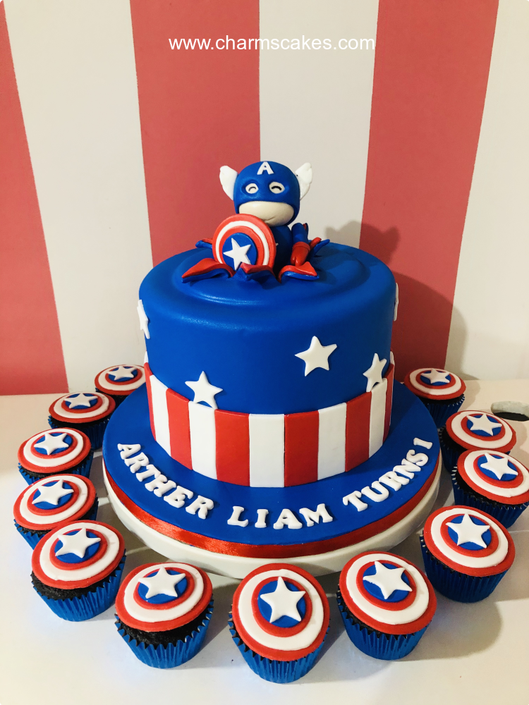 Liam Capt. America Custom Cake