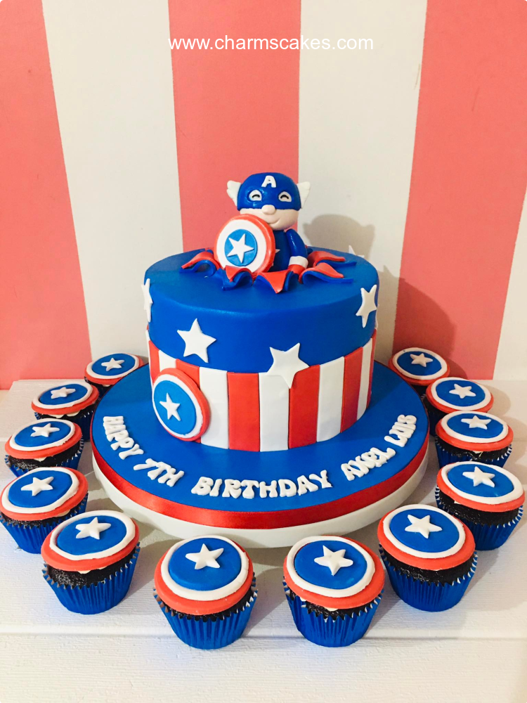 Axel's 7th Birthday Capt. America Custom Cake