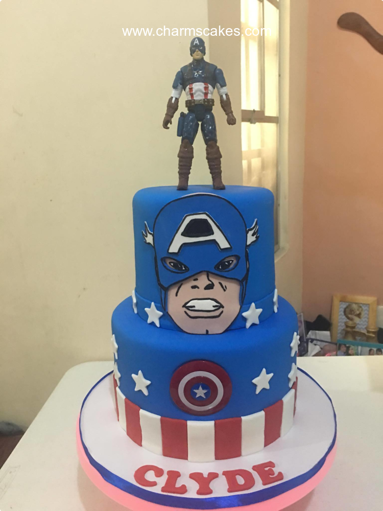 Clyde Capt. America Custom Cake