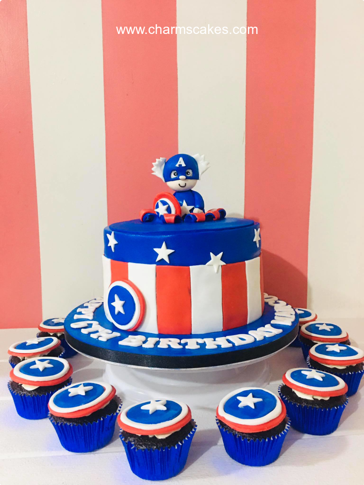 Marcus Capt. America Custom Cake