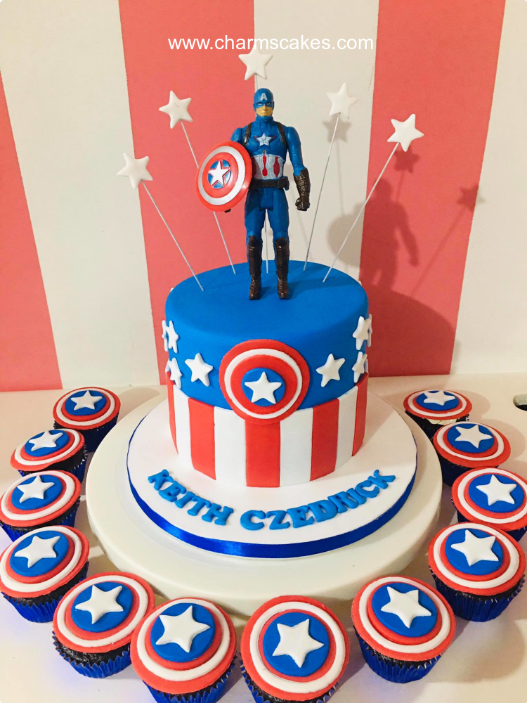 Send Captain America Fondant Cake Online in India at Indiagift.in