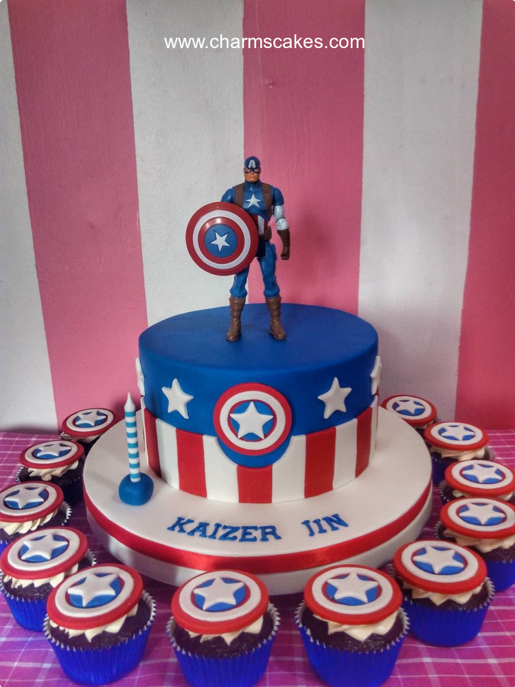 Captain America Cake | Avenger Cake | Order Custom Cakes in Bangalore –  Liliyum Patisserie & Cafe