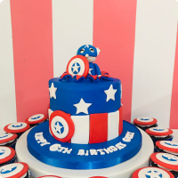 Grey's Capt. America Custom Cake