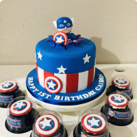 Captain Star Buttercream Cake - White Spatula