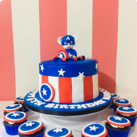 Marcus Capt. America Custom Cake