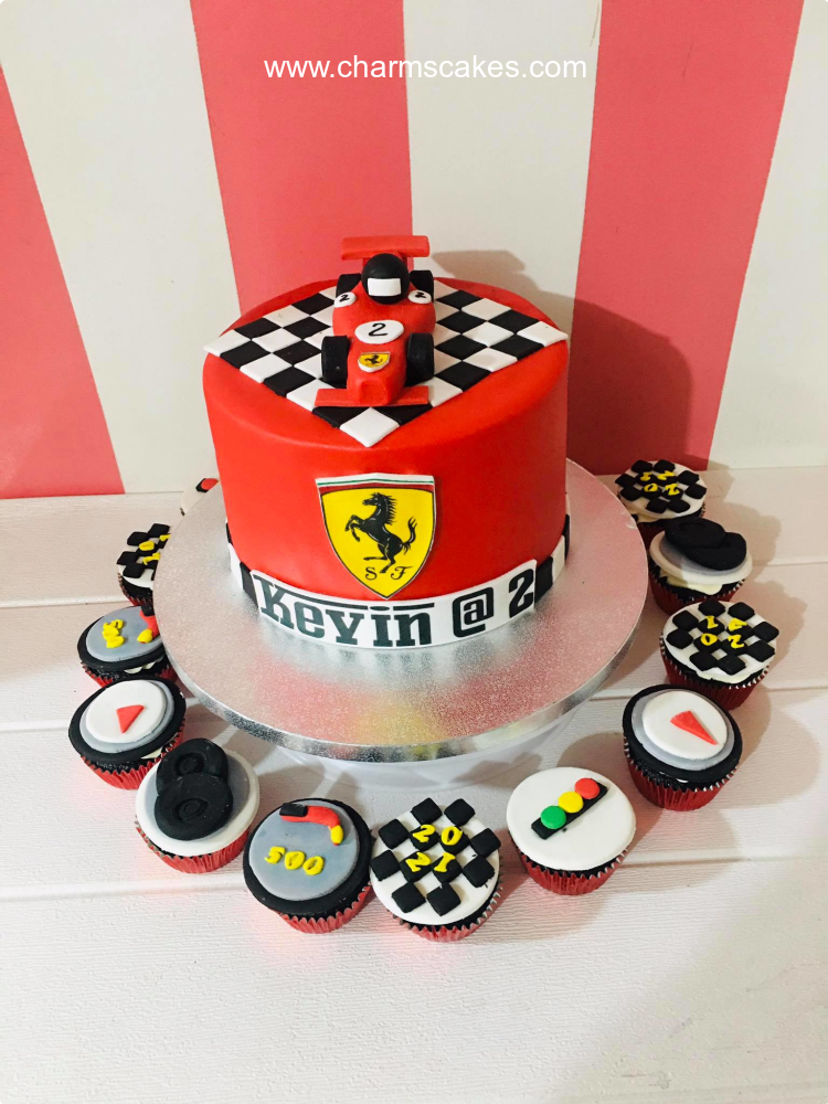 Kevin's Car Race Custom Cake