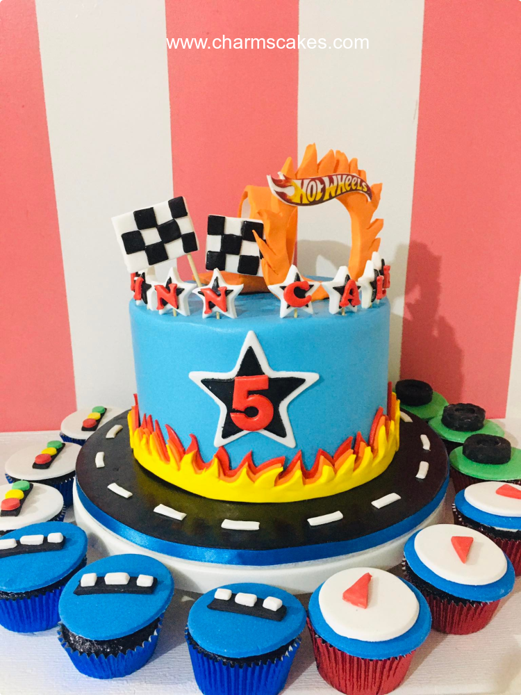 Wheels on Fire Hot Wheels Car Custom Cake