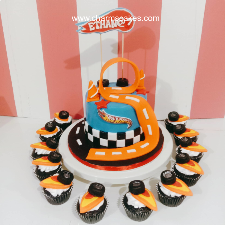 Ethan Car Race Custom Cake