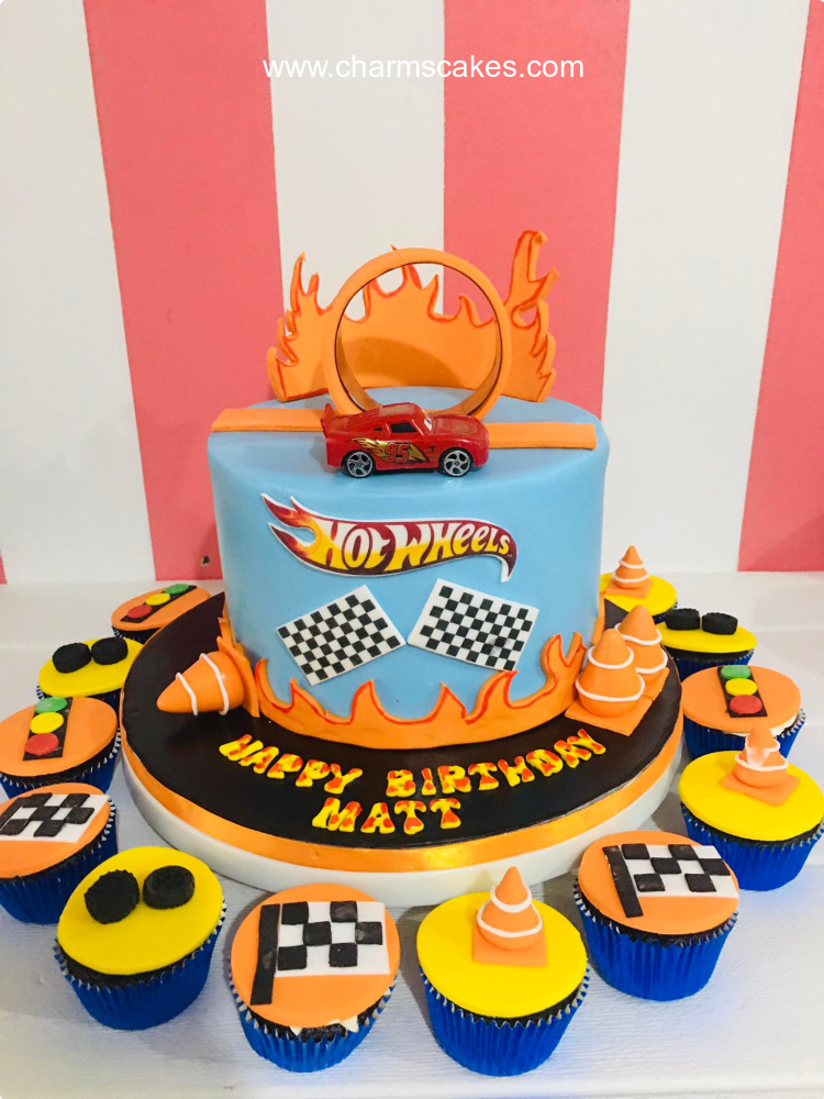 Matt Car Race Custom Cake