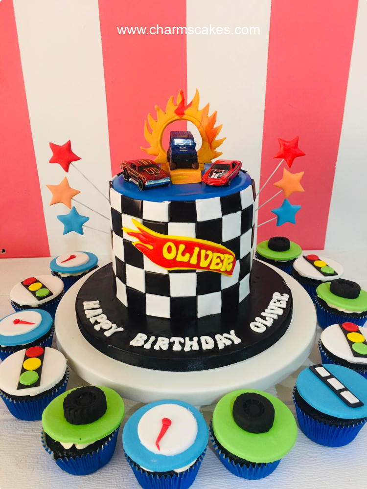 Oliver Car Race Custom Cake