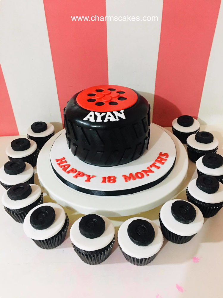 Ayan Car Race Custom Cake