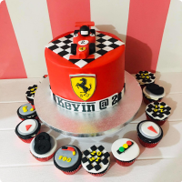 Kevin's Car Race Cake