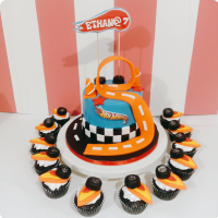 Ethan Car Race Custom Cake