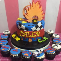 Caleb Car Race Custom Cake