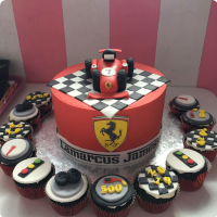 Ferrari race Car Race Custom Cake