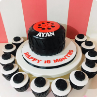 Ayan Car Race Custom Cake