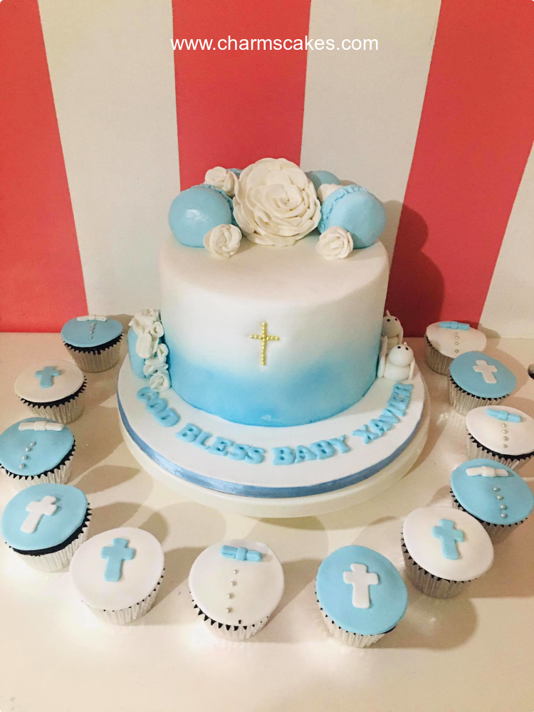 Baby Boy Christening Cake - CakeCentral.com