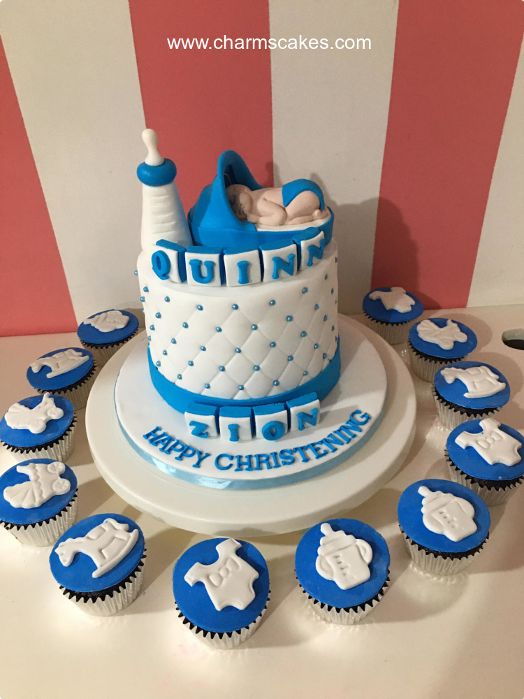 Zion Baptismal (for Boys) Custom Cake