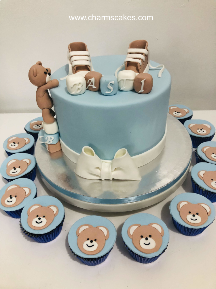 Basti Bears Baptismal (for Boys) Custom Cake