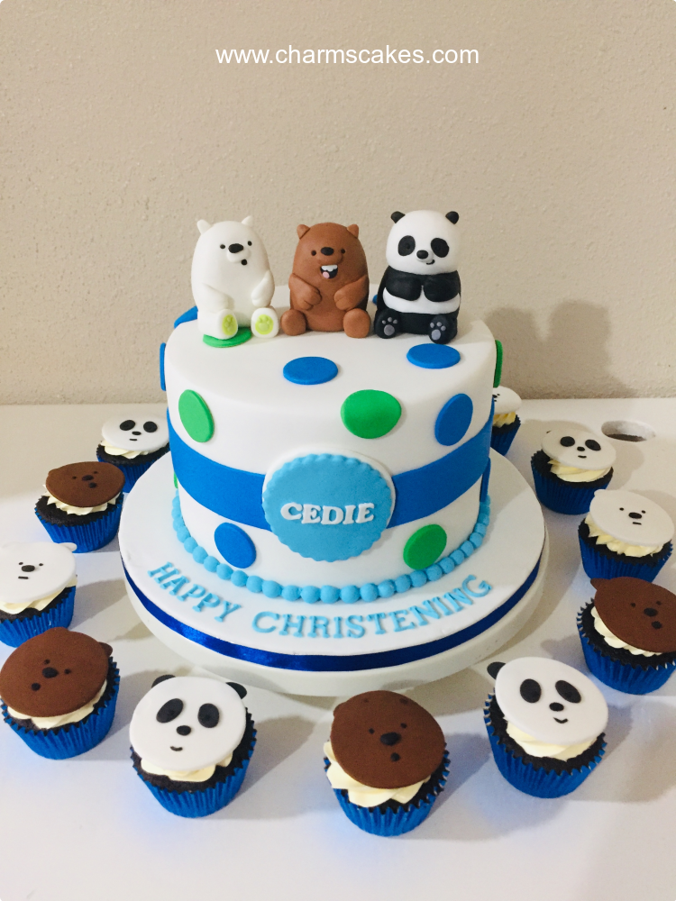 We Bear Bears Baptismal (for Boys) Custom Cake