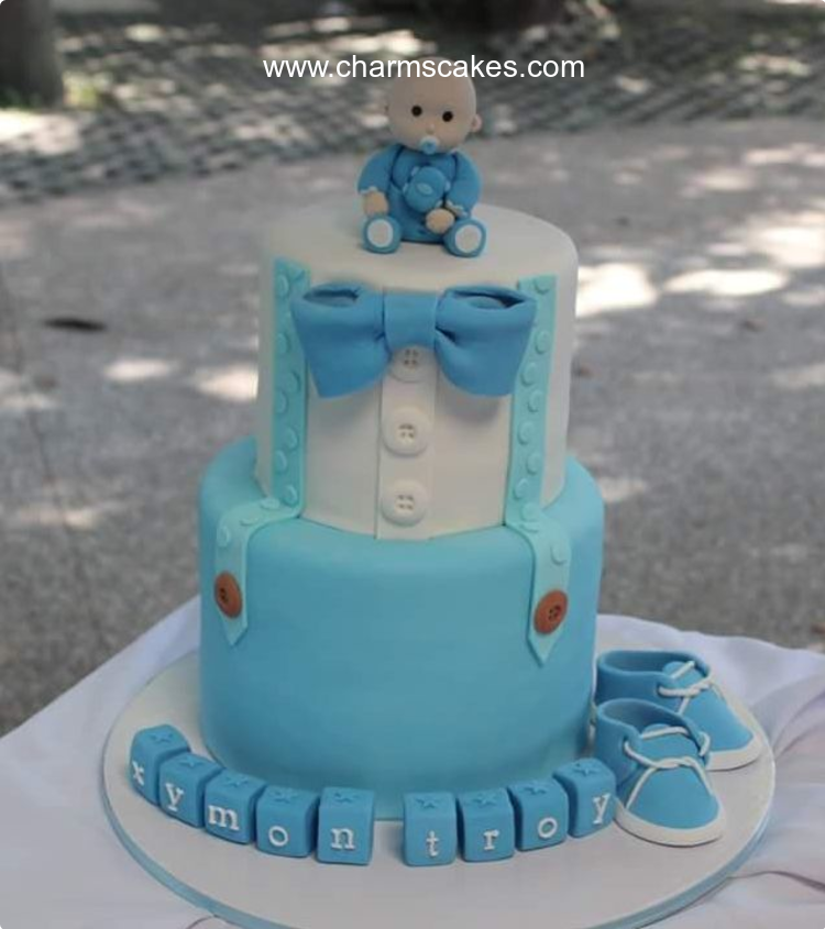 Xymon Troy Baptismal (for Boys) Custom Cake