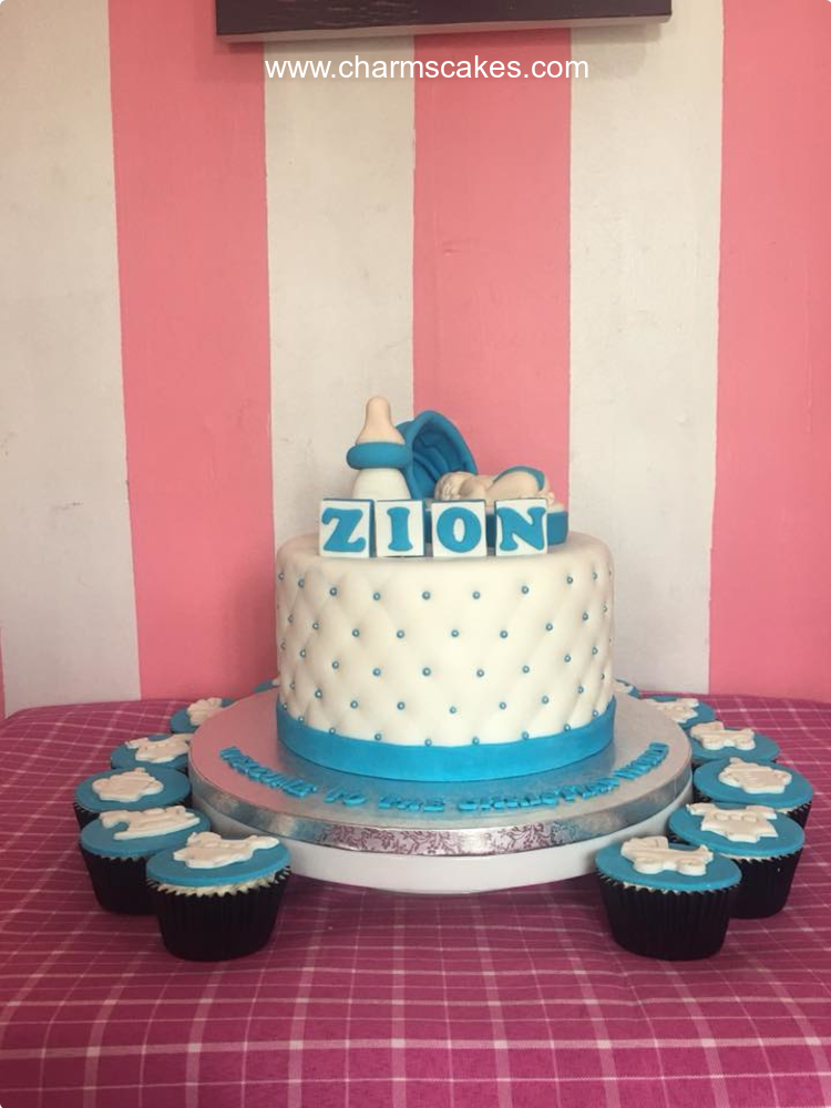 Zion Baptismal (for Boys) Custom Cake