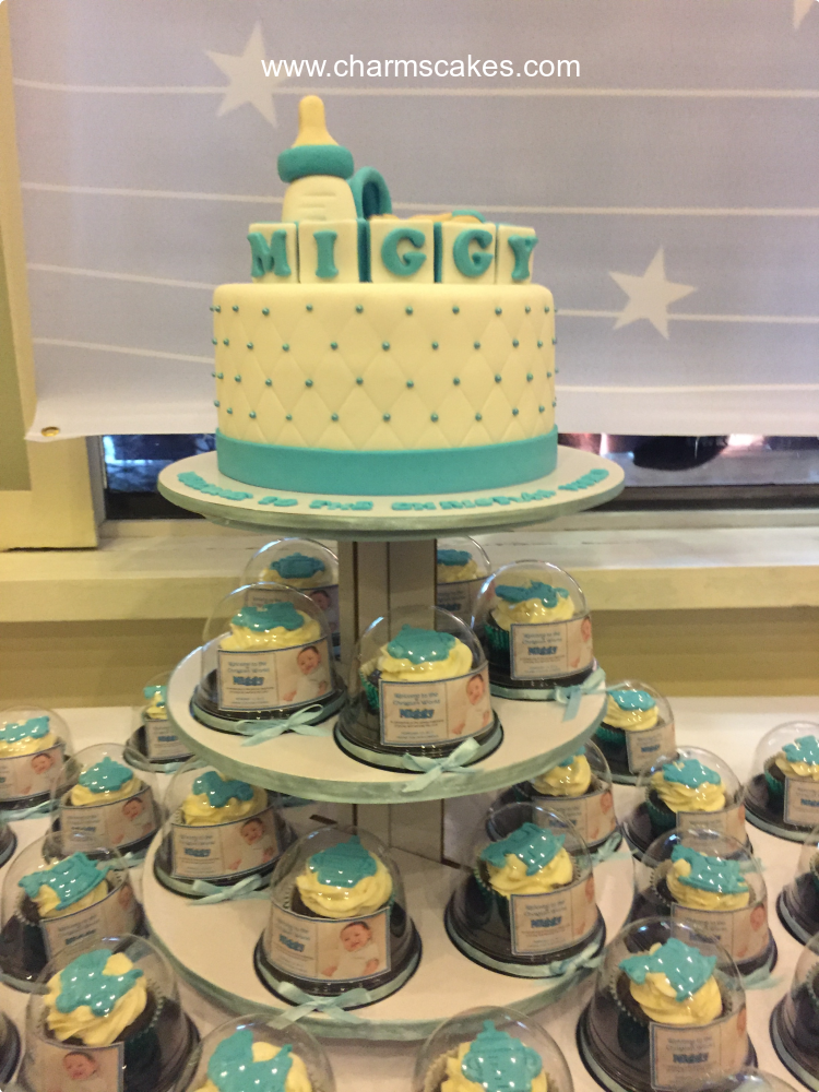 Miggy's Bottle Baptismal (for Boys) Custom Cake