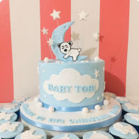 Tobi's Dedication Baptismal (for Boys) Custom Cake