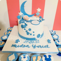 Sleeping Kaiden Baptismal (for Boys) Custom Cake