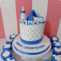 Seann's Christening Baptismal (for Boys) Custom Cake