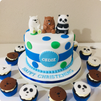 We Bear Bears Baptismal (for Boys) Custom Cake