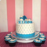 Zion Baptismal (for Boys) Custom Cake