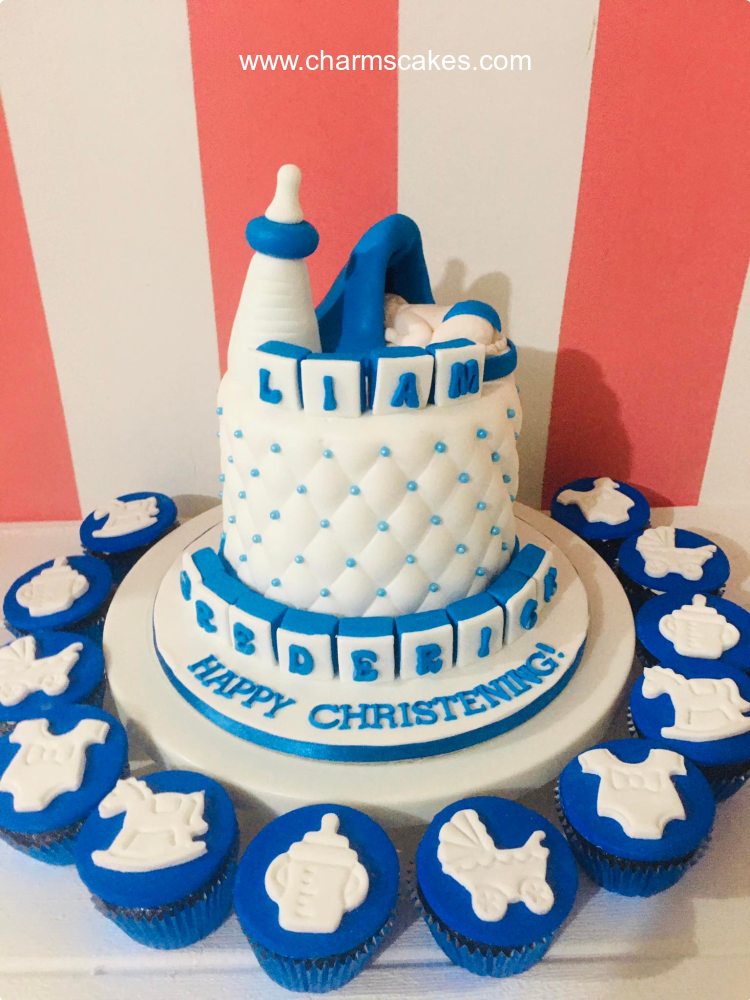 Liam's Christening Baptismal (for Boys) Custom Cake