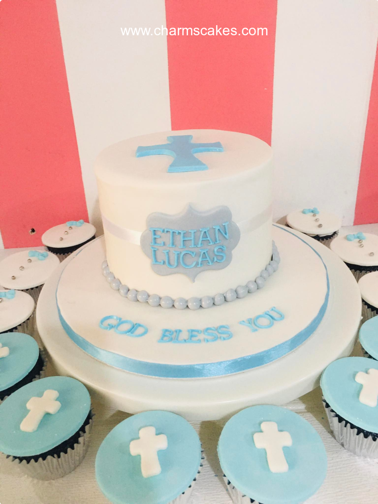 Ethan's Baptismal (for Boys) Custom Cake