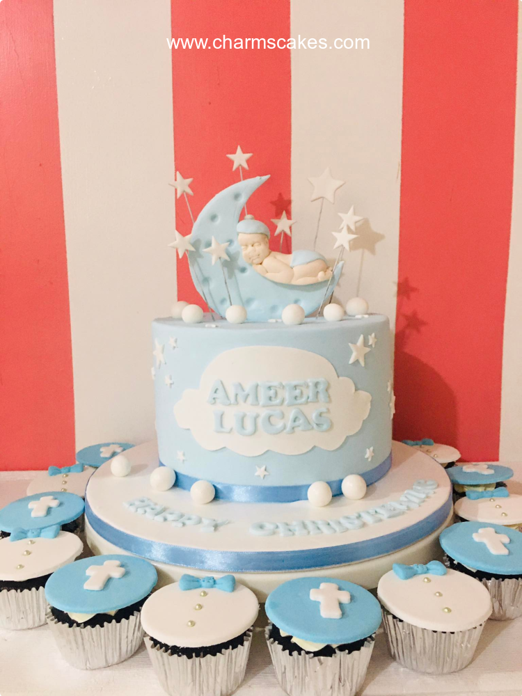 Ameer's Christening Baptismal (for Boys) Custom Cake