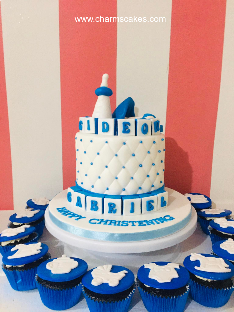 Gab's Christening Baptismal (for Boys) Custom Cake