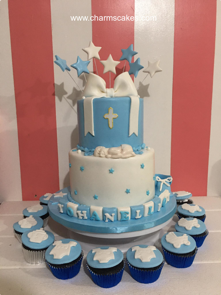 Yohan's Baptismal (for Boys) Custom Cake