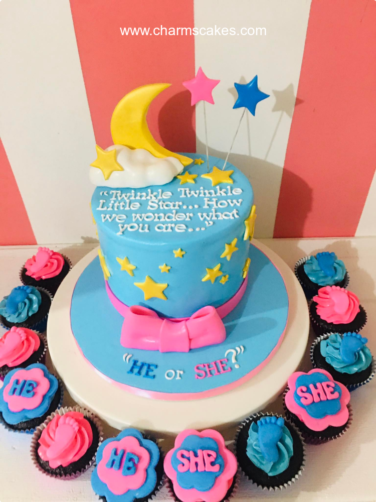 Moonstar Baptismal (for Boys) Custom Cake