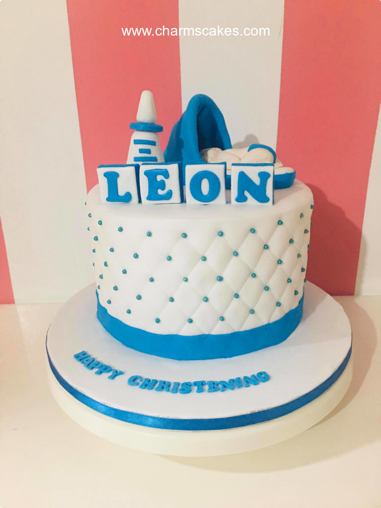 Leon Baptismal (for Boys) Custom Cake
