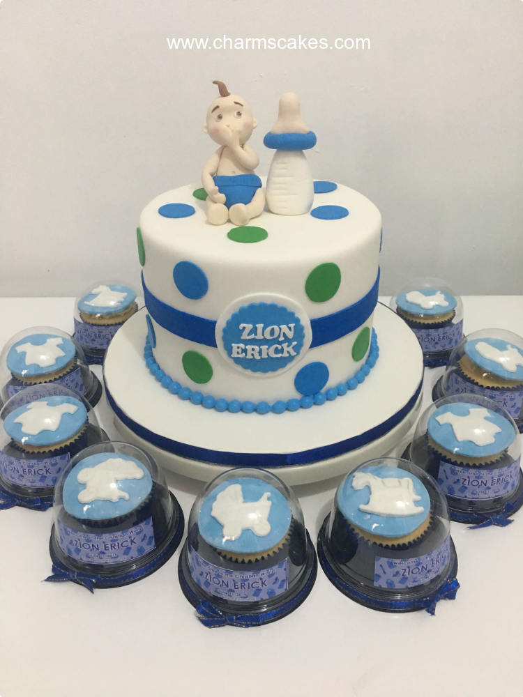 Zion Erick Baptismal (for Boys) Custom Cake