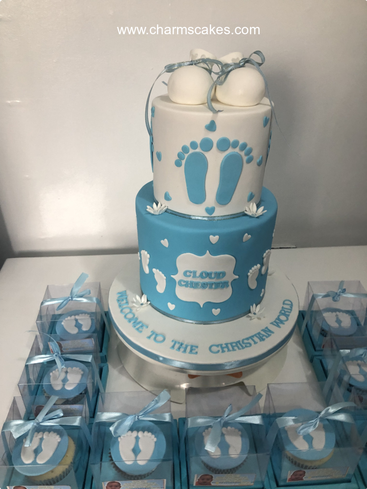 Two-tier Christening Quilted Cake - CakeIndulge PH