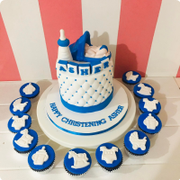 Asher's Christening Baptismal (for Boys) Custom Cake