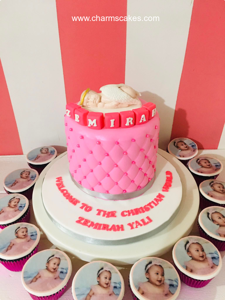 Zemirah Christening Custom Cake