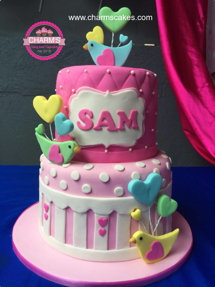 Birds Christening Custom Cake