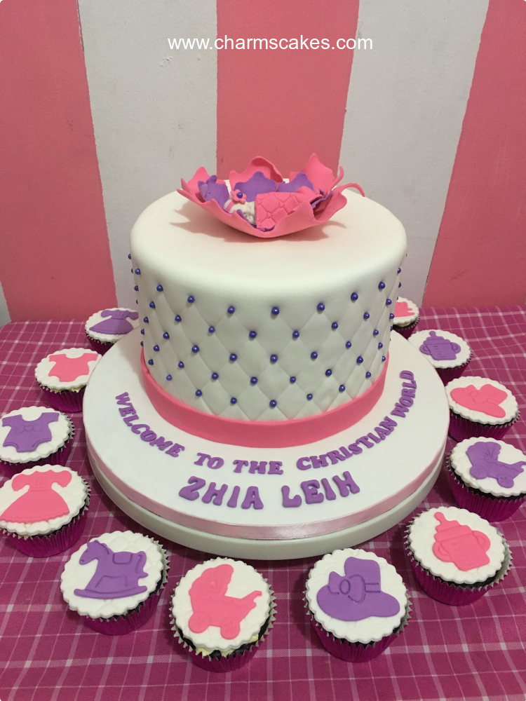 Lotus Christening Custom Cake