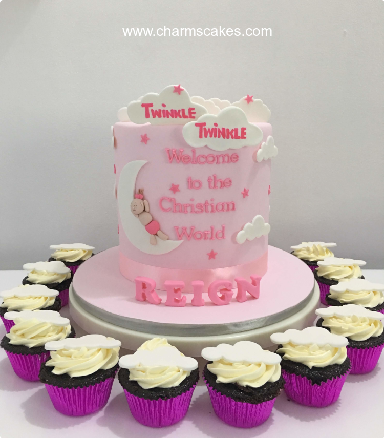 My Twinkle Star Christening Custom Cake