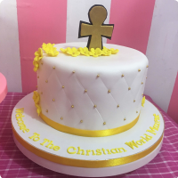 Baptismal Cross Christening Custom Cake