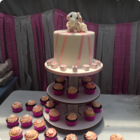 Baby Elephant Christening Custom Cake