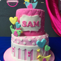 Birds Christening Custom Cake